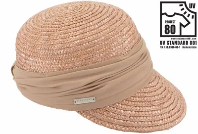 Seeberger elegante Strohborten Cap mit UV Schutz 80 in beige
