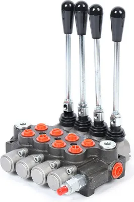 Zdjęcie produktu dla Hydrauliczny rozdzielacz sterowany ręcznie z 4 cewkami P40, sterowany ręcznie 40 l/min