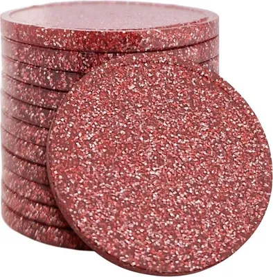Produktbild von CombiCraft Wertmarken Chips oder Pfandmarken Ø29mm mit Glitzer Rot - pro 100 Stück