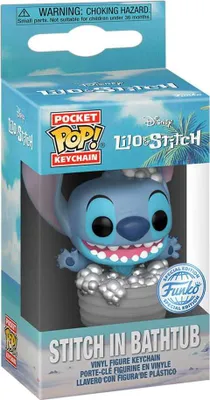Image de Porte-clés Funko POP Pocket en vinyle - Stitch de Disney dans sa baignoire  - 4 cm