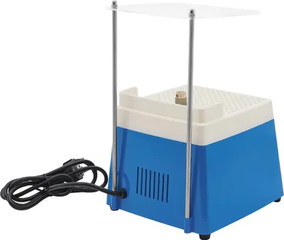 Obrázek produktu pro Mini bruska na sklo – stolní bruska – 65 W – 4200 ot./min – 220 V, zástrčka EU – 19,5 × 19,5 × 18 cm – pro sklo a keramiku – modrá