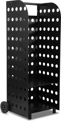 Image de Jopassy Chariot pour bois de cheminée Etagère pour bois de cheminée 112x42x35cm 60kg Métal XL Panier à bois de cheminée avec roulettes Noir