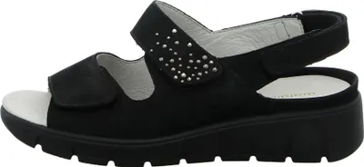 Produktbild von Waldläufer M-Wiola NUBUK Damen Sandale in Schwarz, Größe 7.5