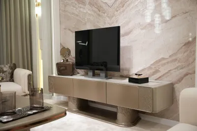 Obrázok produktu pre Elegantná drevená TV skrinka v béžovej farbe do modernej obývačky
