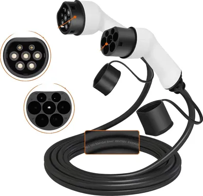Image de Câble de recharge pour véhicules électriques, compatible Type 2, indice de protection IP55, 32 A, 3 pôles, 22 kW, Type 2-a