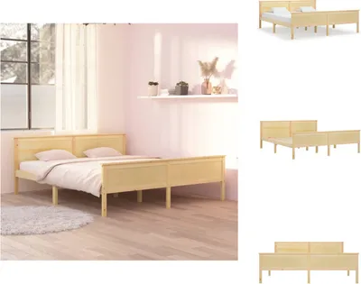 Produktbild von vidaXL Massivholzbett Kiefer 180x200 cm -  Betten & Bettgestelle