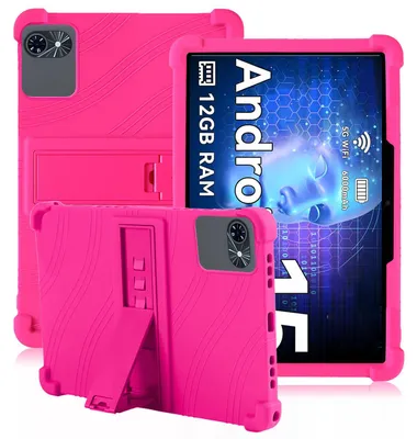 Produktbild von Tablet Hülle für TABWEE T80 Android Tablet 10", Stoßfeste Weiches Silikon Schutzhülle mit Standfunktion Rosa