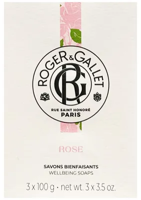 Imagen del producto de Roger & Gallet, Set de regalo de jabón de rosas - 3 barras de 100 gramos