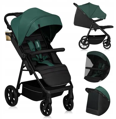 Produktbild von Kinderwagen Lionelo Mira 22 kg, große 360°, Räder, zusammenklappbar