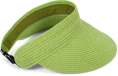 Produktbild von styleBREAKER Papierstroh Visor Cap einfarbig | Sonnenvisier mit elastischem Band und Hakenverschluss | Luftige Schildkappe als Sonnenhut für Damen