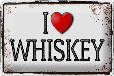 Produktbild von Blechschild  I Love  Whiskey, 30x20 cm, Blechschilder Spruch  Alkohol, Spirituose