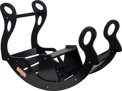 Zdjęcie produktu dla KiddyMoon Rocker WR-001 Bogen Wippe Holzspielzeug Montessori Kletterbogen Für Babys Und Kinder, Schwarz
