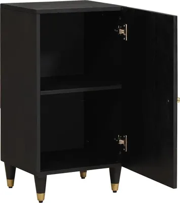 Immagine prodotto di vidaXL Credenza con ripiano nero 40 x 33 x 75 cm in legno massiccio di mango