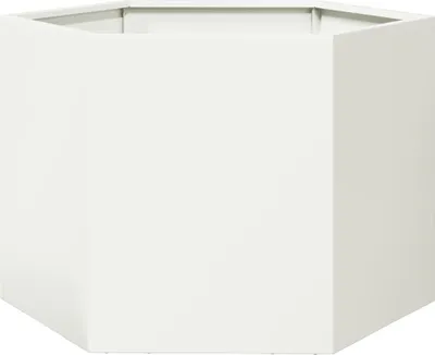 Produktbild von vidaXL Pflanzkübel Weiß Sechseckig 69x60x45 Stahl