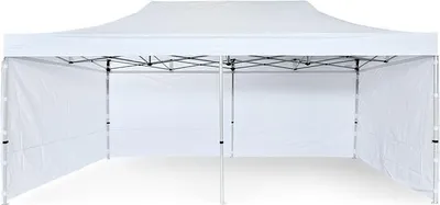 Obrázek produktu pro Nůžkový Párty stan 3x6m Ocel Standard 450 g/m² - 4ks plné bočnice bílá