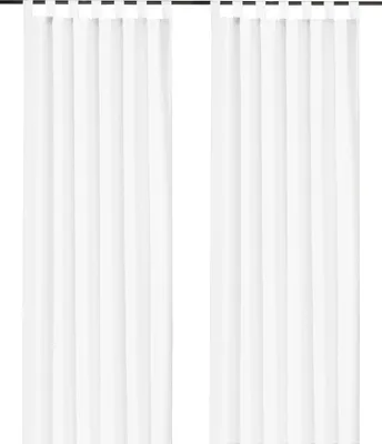 Produktbild von heimtexland ® Schlaufenschal inkl. Kräuselband blickdicht Gardine Vorhang Dekoschal Uni Typ117 weiß Höhe 245 cm x Breite 140 cm