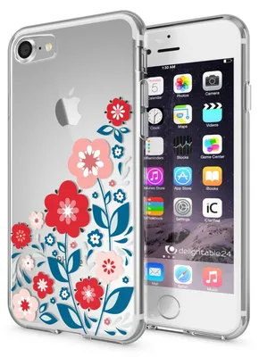 Zdjęcie produktu dla etui na telefon komórkowy iPhone 7 od NALIA, etui z motywem, przezroczyste przezroczyste wiosenne kwiaty