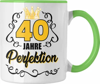 Produktbild von Trendation - 40. Geburtstag Frauen Tasse Geschenk Geschenkidee 40er Geburtstag Spruch Perfektion (Grün)