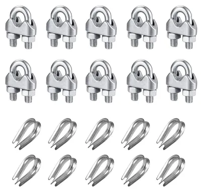 Produktbild von Edelstahl-Kabelschellen M5 für Drahtseile (20 Stück)