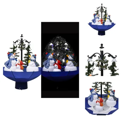 Produktbild von vidaXL Weihnachtsbaum mit Schnee und Schirm-Fuß Blau 75 cm PVC -  Weihnachtsbäume