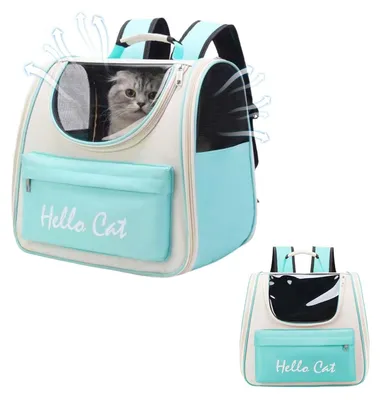 Image de Sac à dos pour chats et chiens - Sac de transport avec fenêtre en filet