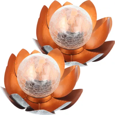 Produktbild von Bezauberndes Solar Lotusblüten Duett, Lotusblume Solar LED Gartenlicht Deko