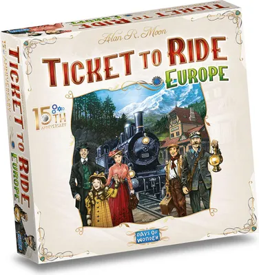 Produktbild von Days of Wonder Ticket to Ride Europe 15th anniversary jubileumeditie, Brettspiel, Strategie, 8 Jahr(e), 60 min, Familienspiel
