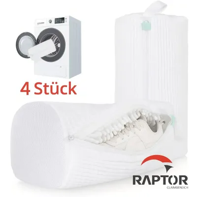 Image de 4 sacs de lavage pour chaussures avec brosses, nettoyage en douceur et baskets, résistants à la déchirure, couleur blanche