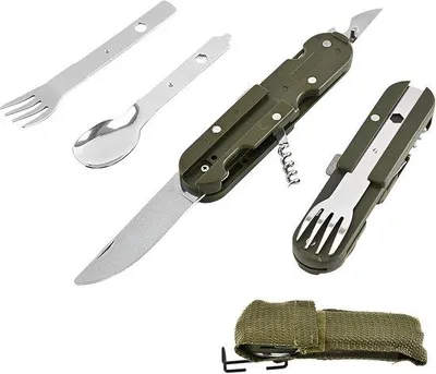 Produktbild von Faltbares Camping Besteck - 5-in-1 Besteck - Für draußen geeignet