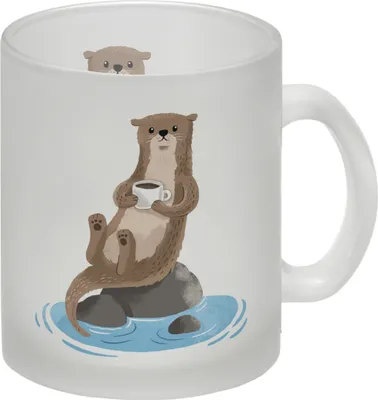 Produktbild von Otter Glas Tasse mit niedlichem Fischotter