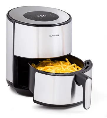 Produktbild von Klarstein Heißluftfriteuse, Air Fryer zum Frittieren, Friteuse mit Touch-Bedienfeld, Timer, Einstellbare Temperatur & 8 Programme, Airfryer zum Luftfritieren, Heißluftfriteuse ohne Öl 1500 W, 4,3L
