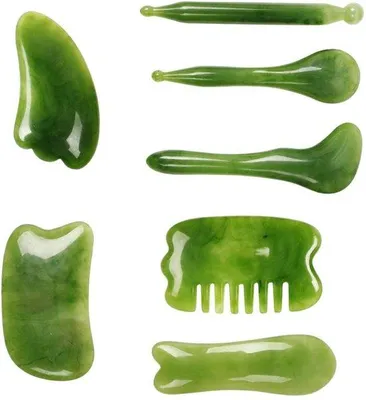Zdjęcie produktu dla Zestaw Gua Sha, 7 sztuk - Narzędzia do masażu - Akupunktura