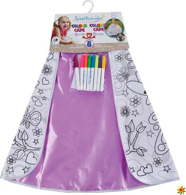 Ausmal Umhang Fee für Kinder inkl. Stiften 4-7 Jahre Ausmalen Cape Colour Me Geschenkidee Mädchen