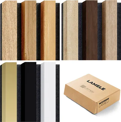 Produktbild von LAMEOImitáciaatívne akustické panely Nástenné panely - lamely na plsti - vzor, všetky farby