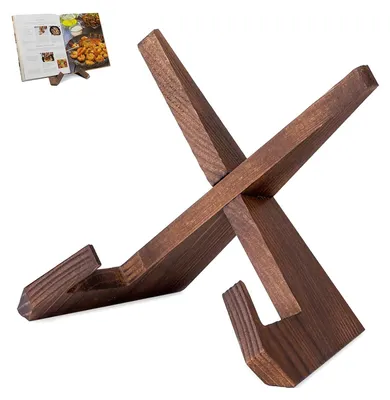 Image de Support en bois pour livres – Pliable et multifonctionnel – Pour livres et tablettes