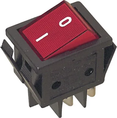 Produktbild von UNIVERSAL Ein / Aus Schalter 2-polig 16 A rot leuchtend 22 mm x 30 mm