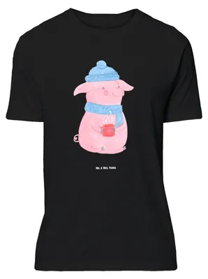 Produktbild von Mr. & Mrs. Panda Größe XL T-Shirt Schweinchen Glühwein - Schwarz - Geschenk, Betrunken, Spruch, Weihnachtsmarkt, Weihnachten, Tshirt, mit, Shirt