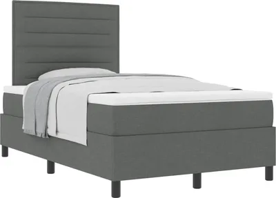Obrázok produktu pre Posteľ s pružinovým rámom Tmavo šedá 120 x 190 cm látka
