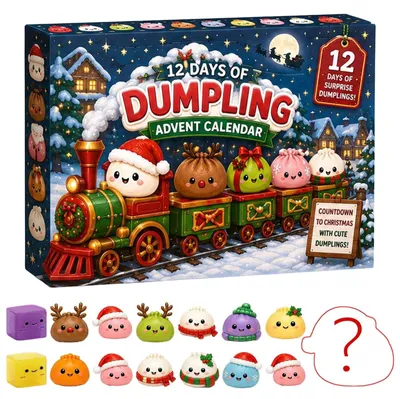 Imagen del producto de Calendario de Adviento 2026 con Squishy Adorable Dumpling Squishy Calendario de Adviento L Beige