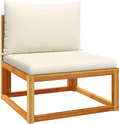 Produktbild von vidaXL Gartensofa ohne Armlehnen mit Kissen Holz Akazie & Rattan