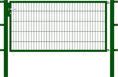 Produktbild von Alberts Einzeltor Flexo mit Zubehör, zum Einbetonieren, grün, Breite 200 cm, Höhe 100 cm
