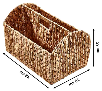 Produktbild von Zeitungsständer aus Wasserhyazinthe mit 2 Fächern, 43x28x28 cm, für Wohnzimmer und Büro
