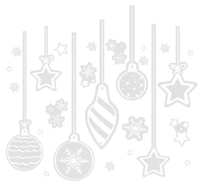 Weihnachts-Fensteraufkleber, 56 Stück, weiß, wiederverwendbar