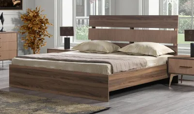 Produktbild von Doppelbett Bett Schlafzimmer 160сm Matratze Braun moderner Stil Holz