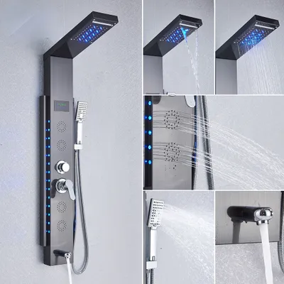 Obrázek produktu pro LED světlo Sprchový kohout Koupelna SPA Masážní trysková sprcha Sprchový systém Rain Shower Panel Plastová rozprašovací hlava