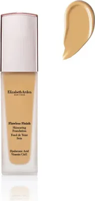 Produktbild von Elizabeth Arden Flawless Finish Skincaring Foundation, Pumpenflasche, Flüssigkeit, Jeder Hauttyp, Glättend, Mittel, Warm