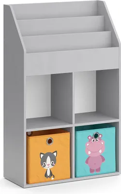 Produktbild von Kinderregal Vicco Luigi Grau 72 x 114.2 cm mit 2 Faltboxen, Model 39479