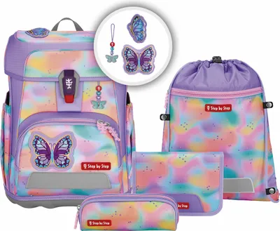 Produktbild von Step by Step-CLOUD|Step by Step CLOUD FLASH Schulranzen-Set ''Butterfly Luna'', 5-teilig