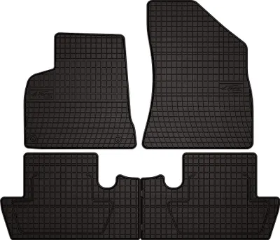 Image de Tapis de sol voiture en caoutchouc pour Peugeot 5008 I (2009-2017, crossover) Noir, lot de 4 pièces, fixations