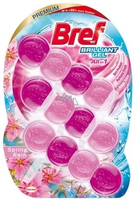 Produktbild von Bref, Brilliant Gel Spring Rain WC Strumpfhalter, 3 x 42g